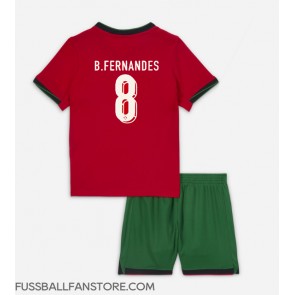 Portugal Bruno Fernandes #8 Replik Heimtrikot Kinder EM 2024 Kurzarm (+ Kurze Hosen)